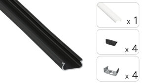 Profil LED natynkowy Orre czarny 2m klosz mrożony