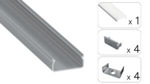 Profil LED natynkowy Egen srebrny 3m klosz transparentny