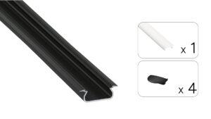 Profil LED wpuszczany Selde czarny 2m klosz mrożony