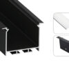 Profil LED wpuszczany Hede czarny 3m klosz transparentny