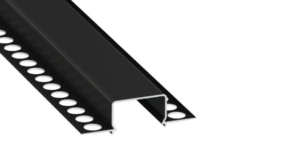 Profil LED wpuszczany GK Horst czarny 3m klosz transparentny