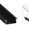 Profil LED wpuszczany Tved czarny 2m klosz transparentny