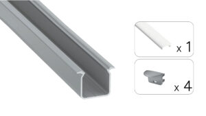 Profil LED wpuszczany Skagen srebrny 2m klosz mleczny