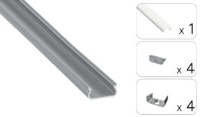 Profil LED natynkowy Orre srebrny 2m klosz mleczny