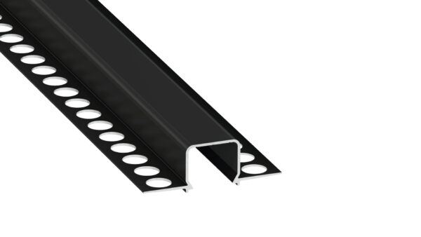 Profil LED wpuszczany GK Mosso czarny 2m klosz mrożony