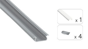 Profil LED wpuszczany Selde srebrny 2m klosz mleczny