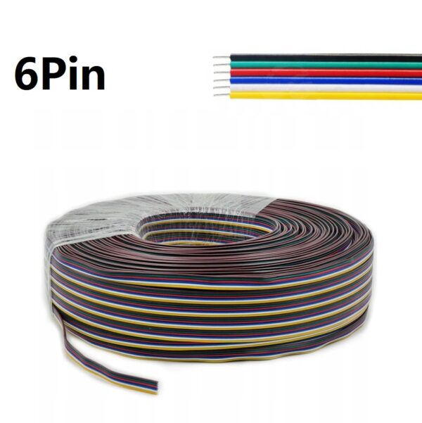 Kabel 6PIN przewód do taśm LED RGBCCT 6x0.35mm 1metr