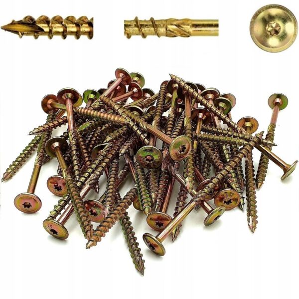 0cfb90f18cdd3ae2e4105a8e66625e90 KLIMAS Wkręty ciesielskie 8x50 do drewna łeb talerzowy Torx Klimas 50 szt.