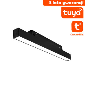 1298_1 Lampa Magnetyczna Liniowa 12W Tuya Smart CCT Czarna