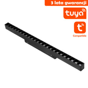 1306_1 Lampa Magnetyczna Liniowa Spot 24W Tuya Smart CCT Czarna