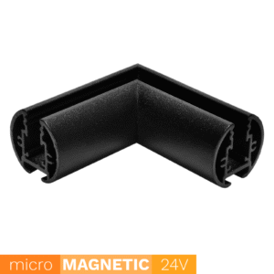 Łącznik kątowy do szyn okrągłych Micro Line czarny
