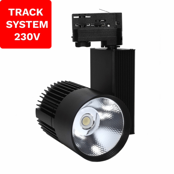 Reflektor szynowy 3-fazowy COB 30W 3450lm 3000K Czarny