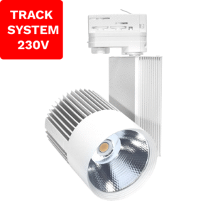 Reflektor szynowy 3-fazowy COB 30W 3450lm 3000K Biały