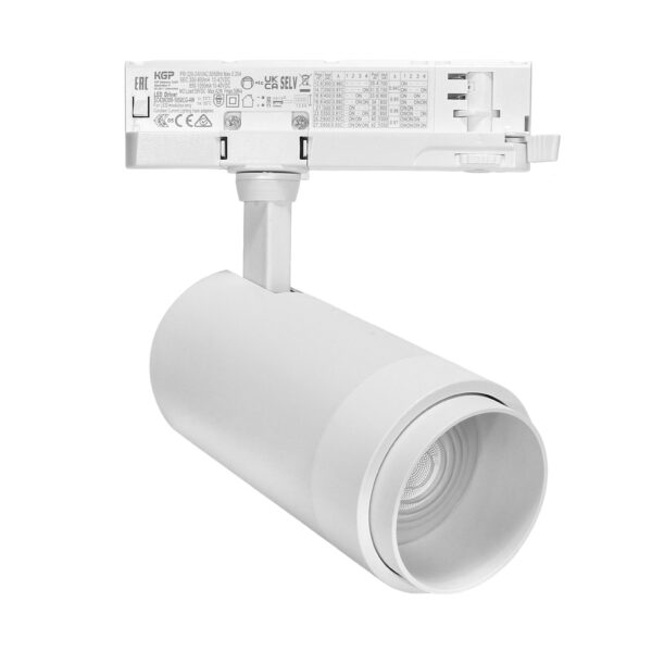 Reflektor szynowy 3-fazowy Zoom 10W-30W 3000K Biały
