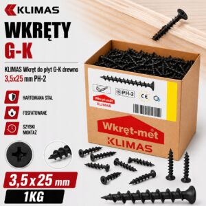 KLIMAS Wkręt fosfatowany do drewna Wkręt-Met 3,5x25 1kg