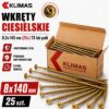 KLIMAS Wkręty ciesielskie 8x140 do drewna łeb talerzowy Torx Klimas 25 szt.