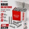 516eab22f5ff3b6e40dee86d27ecd34f KLIMAS Kołki do betonu Wkręt-Met 6 x 60 mm opak 200 szt. z kołnierzem