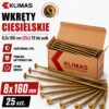 Wkręty ciesielskie TORX 8x160 mm 25 szt. talerzowe do drewna Klimas WKCP