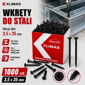 KLIMAS Wkręty do stali Wkręt-Met 3,5 x 35 mm 1000 szt.