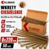 7837f3944772a56c4d621448731980fa KLIMAS Wkręty ciesielskie 8x220 do drewna łeb talerzowy Torx Klimas 50 szt.