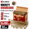 855190013f7b0095a98c56267ceac7f1 KLIMAS Wkręty ciesielskie 8x100 do drewna łeb talerzowy Torx Klimas 50 szt.