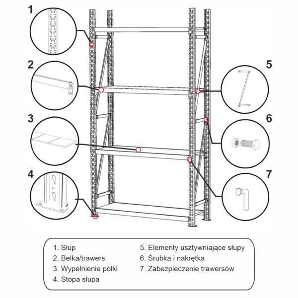 8db9ce7b8a762ad89e6128208fb7dfa1 Regał Magazynowy Dostawka 4-półkowa 200x192,5x60cm do 200kg