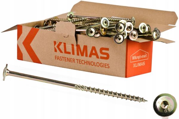 Wkręty ciesielskie TORX 8x160 mm 25 szt. talerzowe do drewna Klimas WKCP
