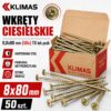 KLIMAS Wkręty ciesielskie 8x80 do drewna łeb talerzowy Torx Klimas 50 szt.
