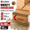 KLIMAS Wkręty ciesielskie 8x180 do drewna łeb talerzowy Torx Klimas 50 szt.