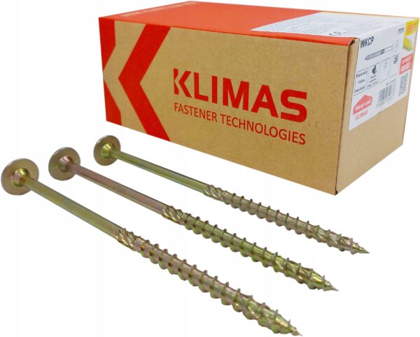 c5bf755a9bdea11134a1e76160ca57b2 KLIMAS Wkręty ciesielskie 8x300 do drewna łeb talerzowy Torx Klimas 50 szt.