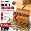 KLIMAS Wkręty ciesielskie 8x140 do drewna łeb talerzowy Torx Klimas 25 szt.