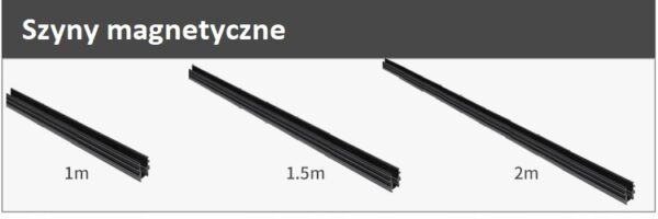 Szyna Magnetyczna Natynkowa 57 cm Czarna