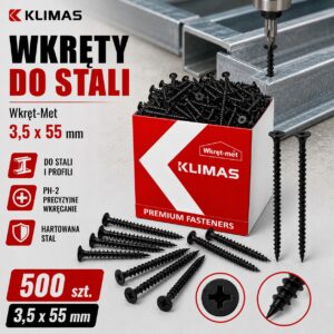 KLIMAS Wkręty do stali Wkręt-Met 3,5 x 55 mm 500 szt.