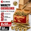 dc089fa8081bc1f601a7654f3a5173de KLIMAS Wkręty ciesielskie 8x50 do drewna łeb talerzowy Torx Klimas 50 szt.