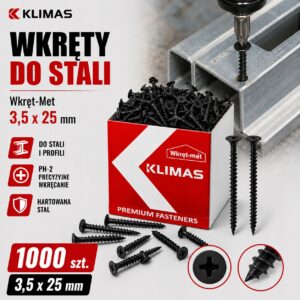 KLIMAS Wkręty do stali Wkręt-Met 3,5 x 25 mm 1000 szt.