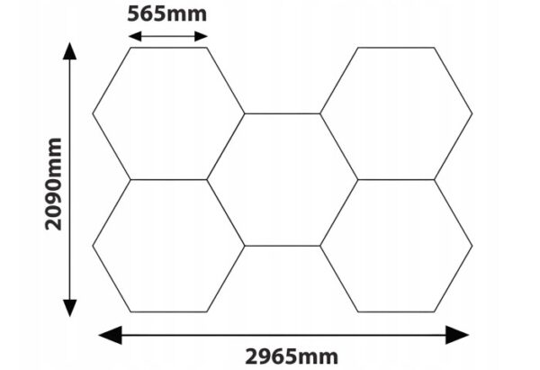 Lampa LED Hexagon 230W 25300lm 296x209cm 6500K