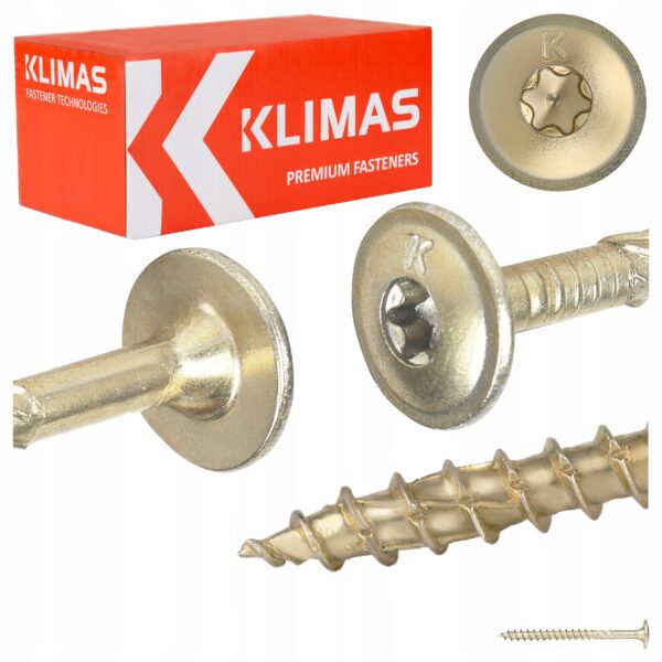 KLIMAS Wkręty ciesielskie 5 x 60 mm do drewna łeb talerzowy Torx 150 szt.