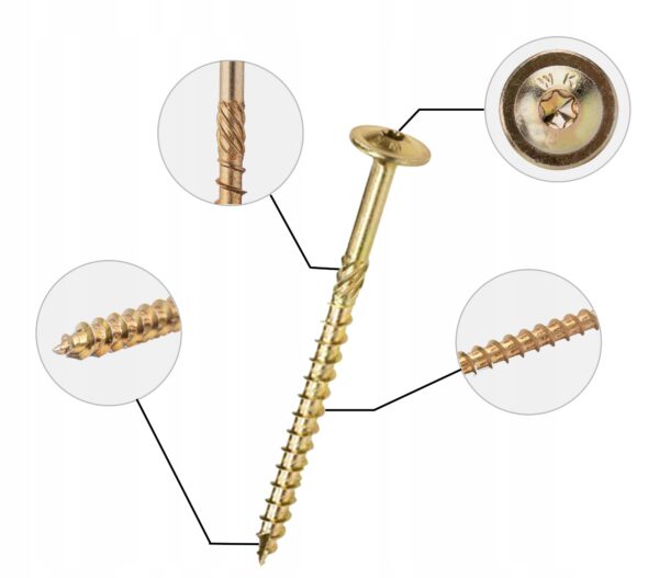 KLIMAS Wkręty ciesielskie 5 x 40 mm do drewna łeb talerzowy Torx 400 szt.