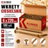 KLIMAS Wkręty ciesielskie 6 x 220 mm do drewna łeb talerzowy Torx 100 szt.