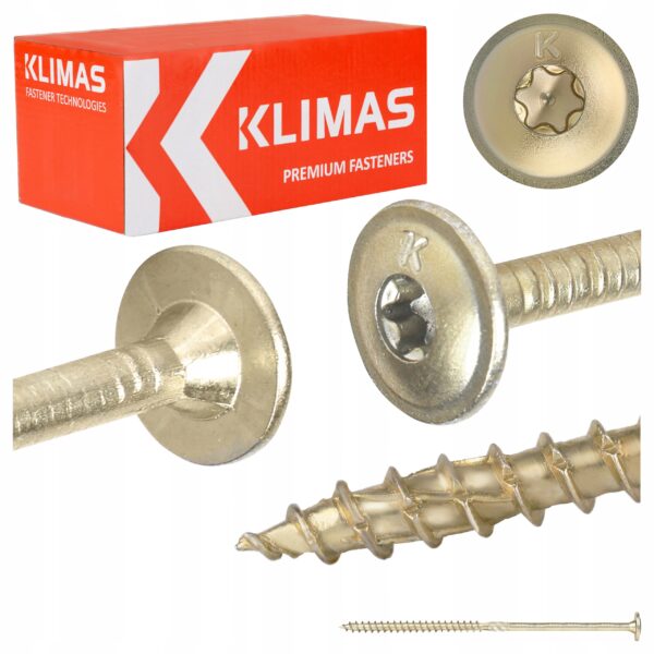 KLIMAS Wkręty ciesielskie 5 x 120 mm do drewna łeb talerzowy Torx 150 szt.