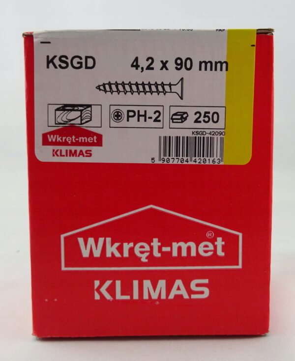 KLIMAS Wkręty do płyt G-K do drewna Wkręt-Met 4,2 x 90 mm 250 szt.