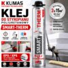 238ac2de36f75c60a54473da7db7fb8c KLIMAS Klej do styropianu EPS/XPS na pistolet poliuretanowy 750ml Wkręt-Met