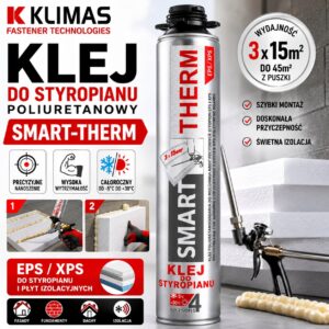 KLIMAS Klej do styropianu EPS/XPS na pistolet poliuretanowy 750ml Wkręt-Met