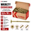 KLIMAS Wkręty ciesielskie 6 x 70 mm do drewna łeb talerzowy Torx 100 szt.