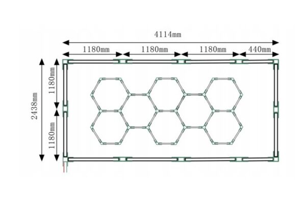 Lampa LED Hexagon 450W 49500lm 243x411cm 6500K