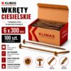 KLIMAS Wkręty ciesielskie 6 x 300 mm do drewna łeb talerzowy Torx 100 szt.