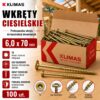 KLIMAS Wkręty ciesielskie 6 x 70 mm do drewna łeb talerzowy Torx 100 szt.
