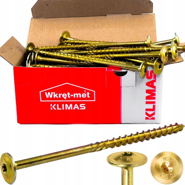 KLIMAS Wkręty ciesielskie 6 x 240 mm do drewna łeb talerzowy Torx 100 szt.