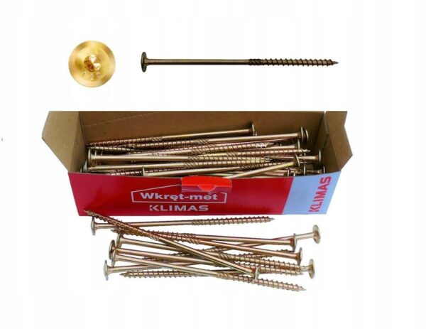 KLIMAS Wkręty ciesielskie 6 x 240 mm do drewna łeb talerzowy Torx 100 szt.