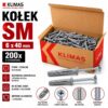 KLIMAS Kołek szybkiego montażu SM 6x40 mm gniazdo PZ-2 PZ-3 200 szt.